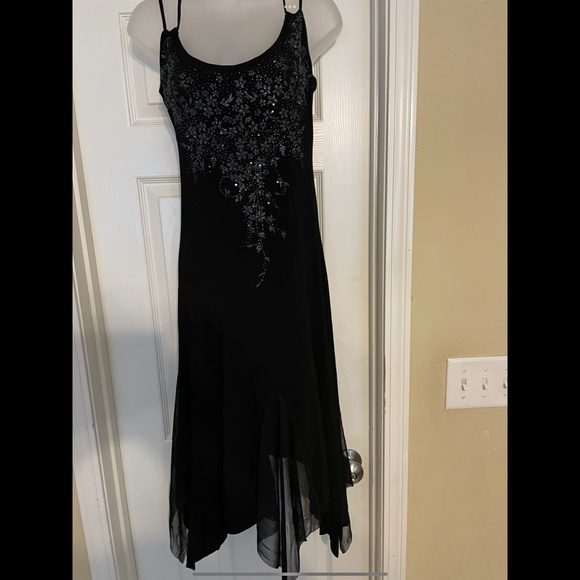 Vintage YK2 black beaded dress, size 6 - Picture 3 of 8